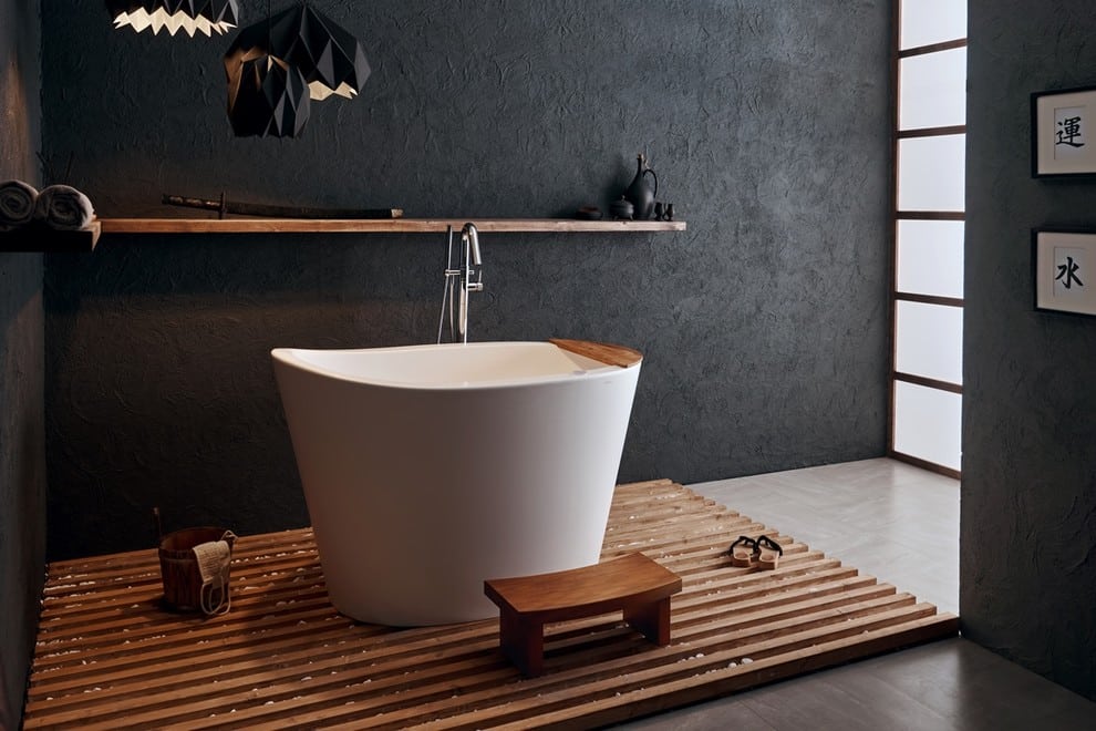 Japanese Bathroom Design / 18 Stylish And Tranquil Japanese Bathroom Designs / Japanese bathroom design evokes images of serenity and tranquility, coupled with an unhurried bathing ritual aimed at soothing, relaxing and restoring body and mind.