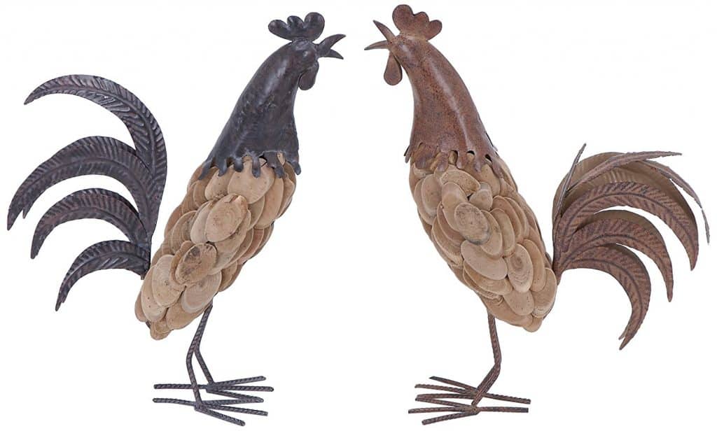 Plutus Brands 2 Assorted Wooden Rooster RedBlue 1024x616 