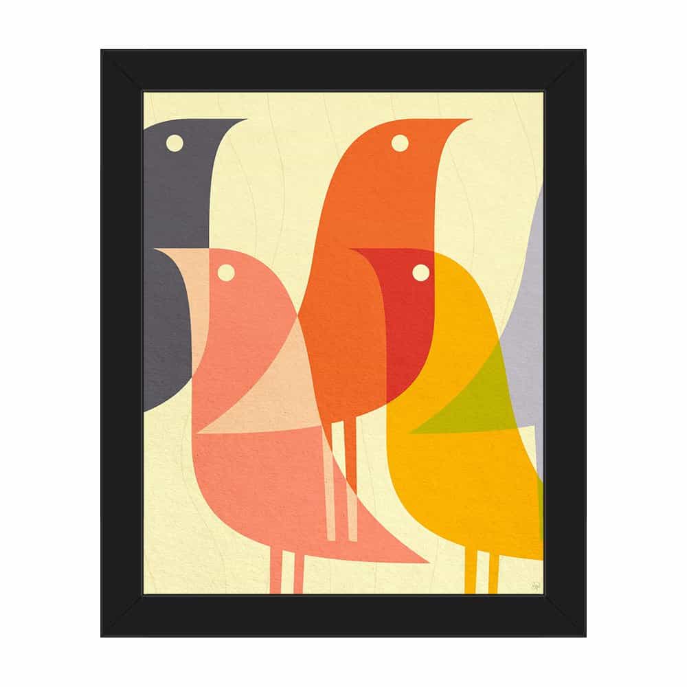 Retro Bird Caravan Orange