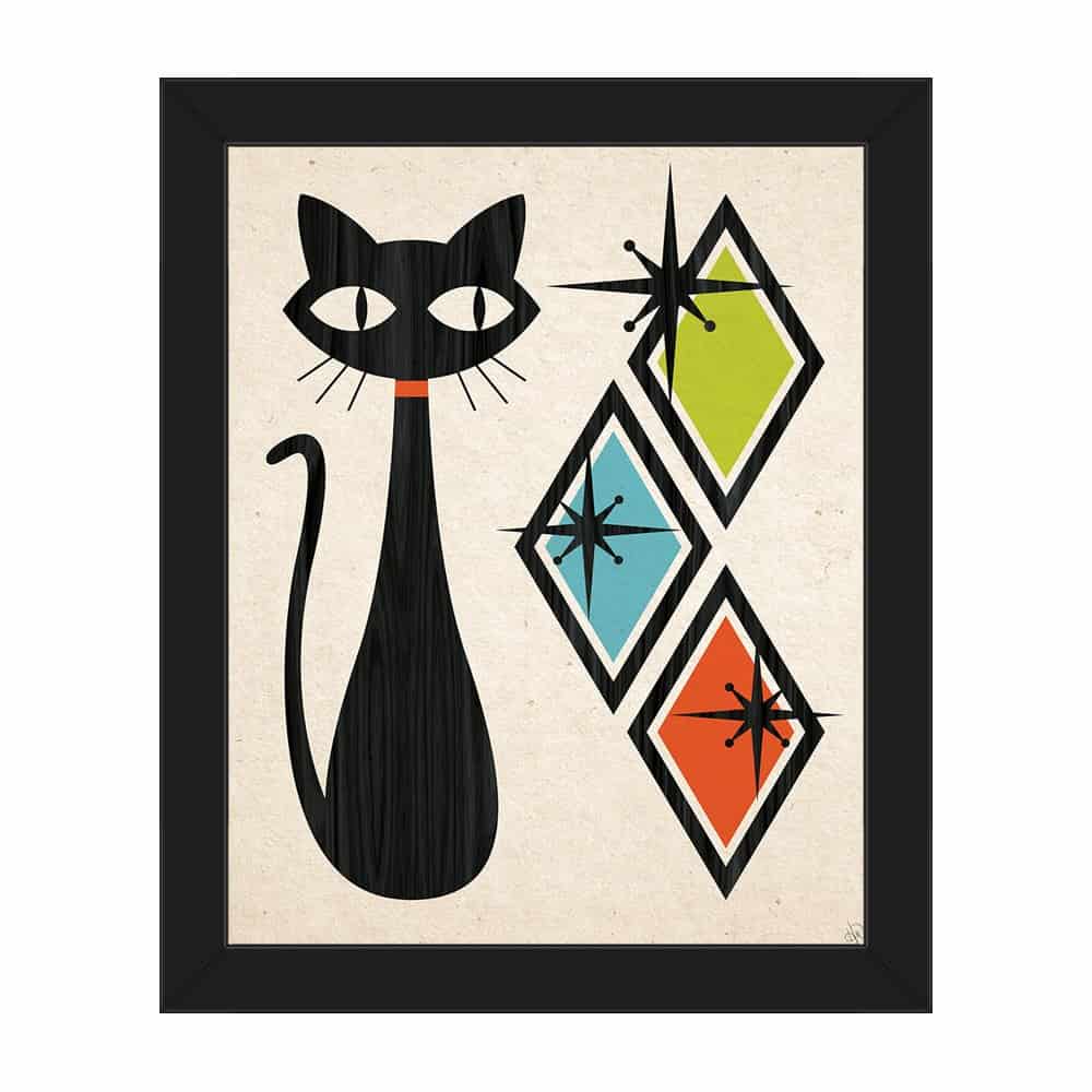 Retro Cat With Diamonds