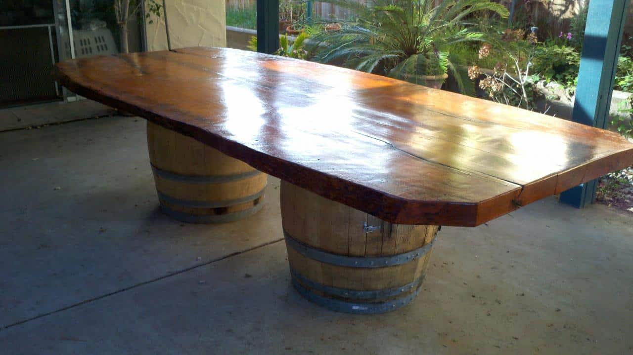 wine barrel dining room table