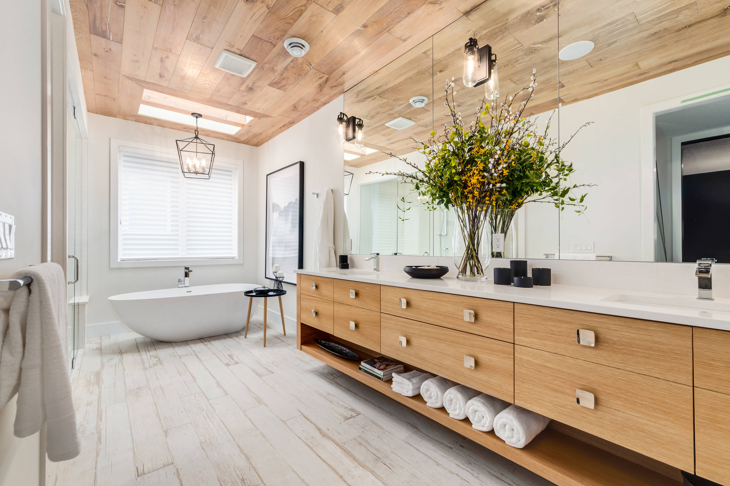 Bathroom Floors With Wood Vanity